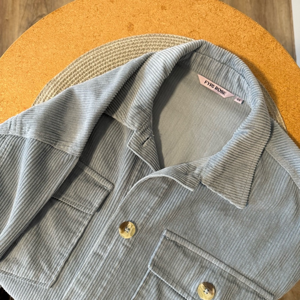 Fyre Rose’s blue corduroy Oversized Unisex shirt